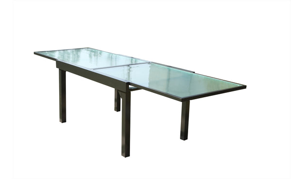 Table de jardin extensible en aluminium grise CALAMATA