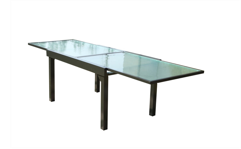 Table de jardin extensible en aluminium grise CALAMATA