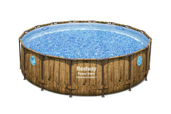 Piscine hors sol effet rotin brun 4,88 x 1,22 m KAILA