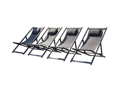Lot de 4 transats alu gris BIDART