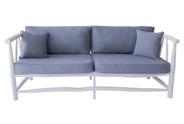 Fauteuil 3 personnes en teck naturel avec coussin OMAHA
