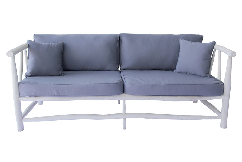 Fauteuil 3 personnes en teck naturel avec coussin OMAHA