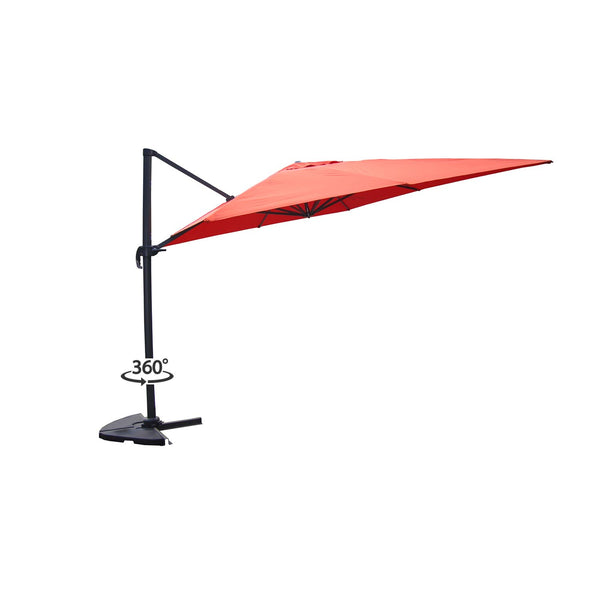 Parasol déporté et rotatif 3 x 3m terracotta RAFAELA