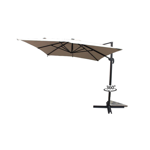 Parasol LED 3 x 4 m écru VALIANO