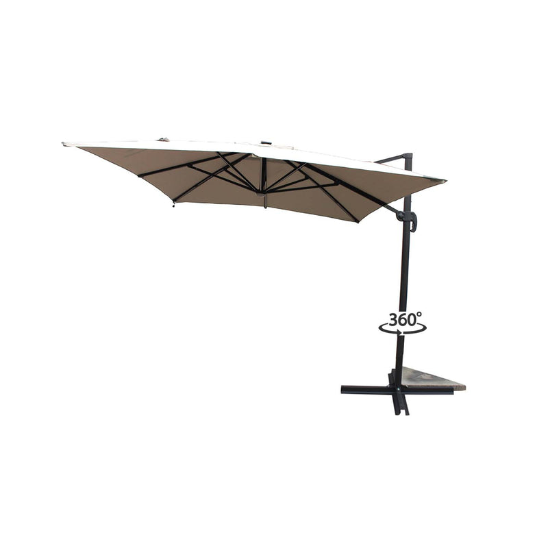 Parasol LED 3 x 4 m écru VALIANO