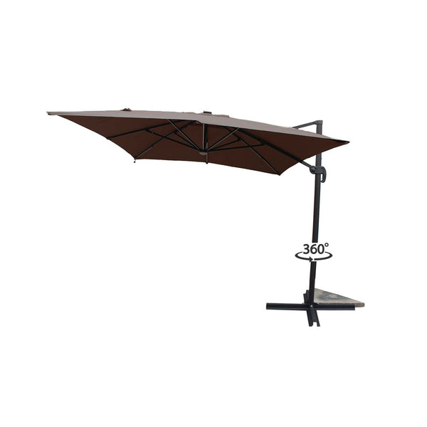 Parasol LED 3 x 4 m chocolat VALIANO