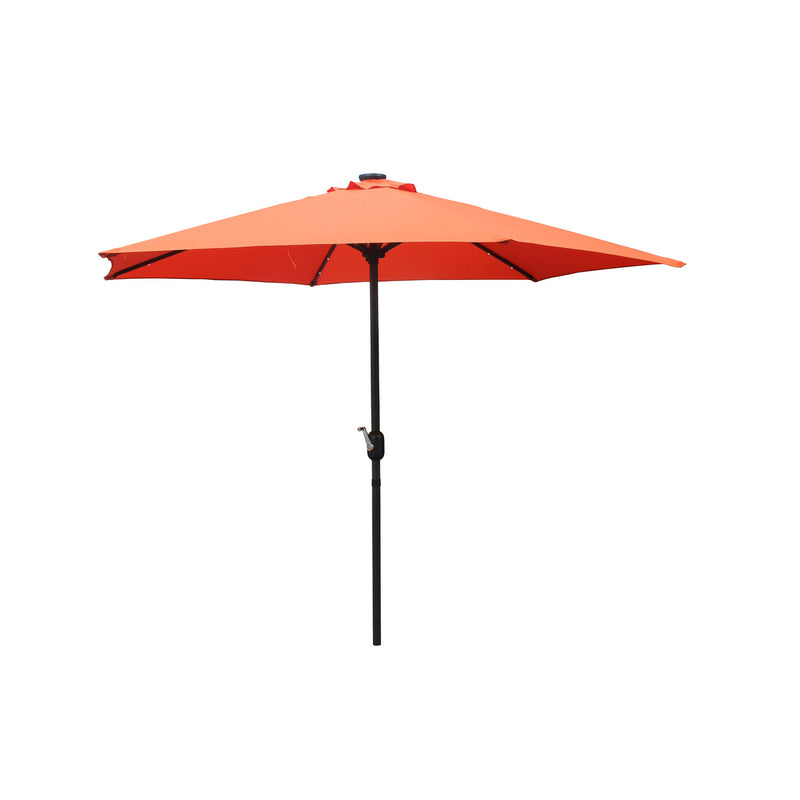 Parasol droit rond led Ø 2,7 m terracotta FEIRO
