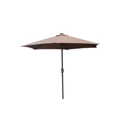 Parasol droit rond led Ø 2,7 m chocolat FEIRO