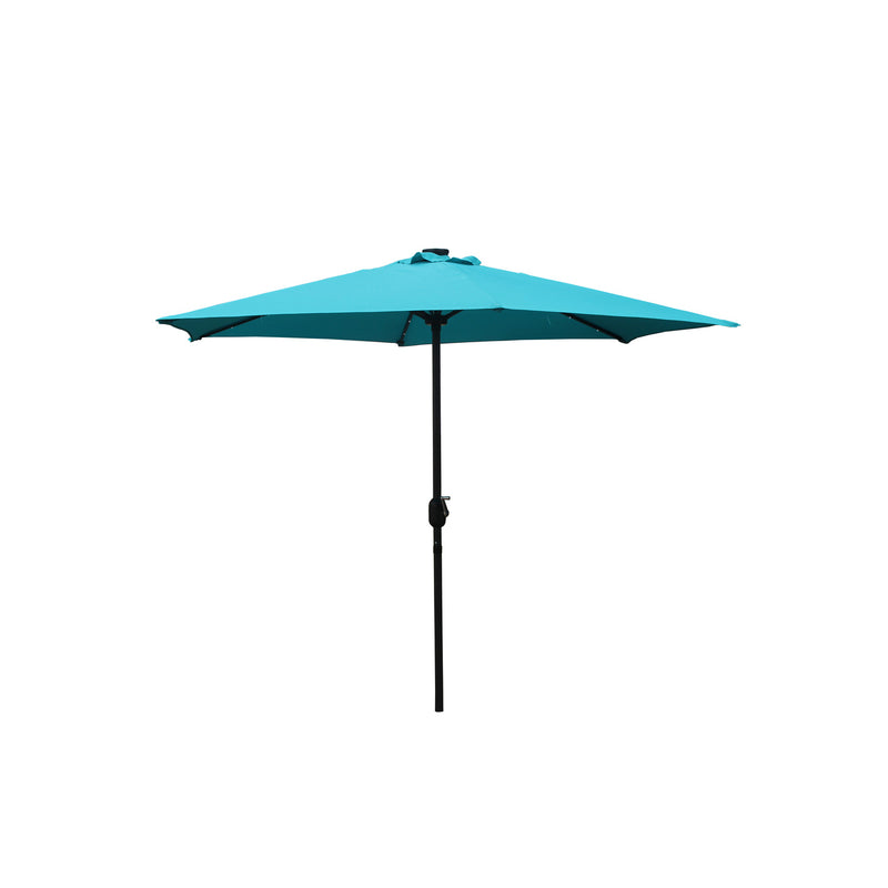 Parasol droit rond led Ø 2,7 m bleu FEIRO