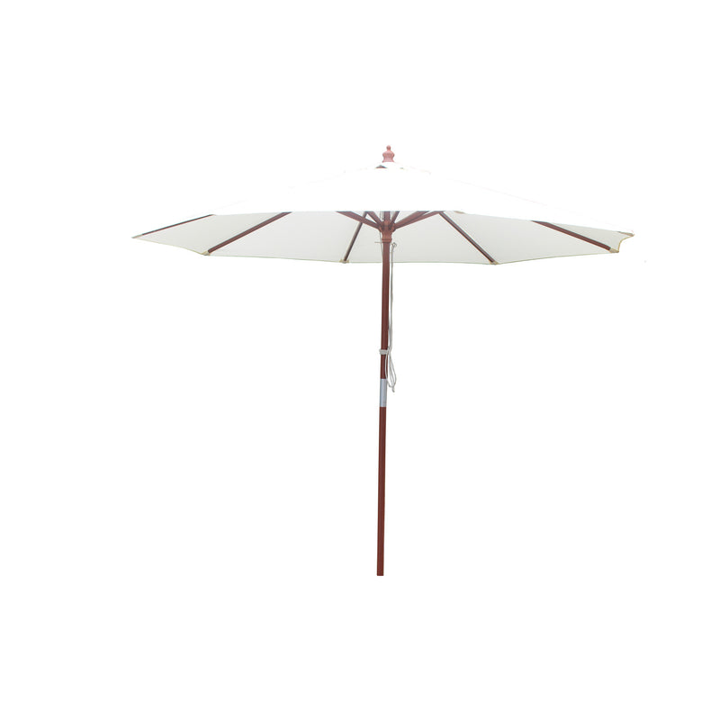Parasol en bois rond Ø 2,7 m toile écru CASERTE