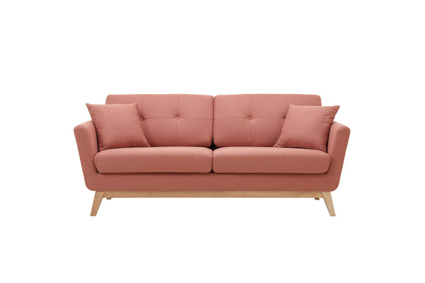 Canapé scandinave 3 places et 2 coussins en tissu écureuil OSLO