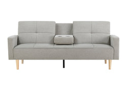 Canapé convertible 3 places en tissu gris SANTAREM