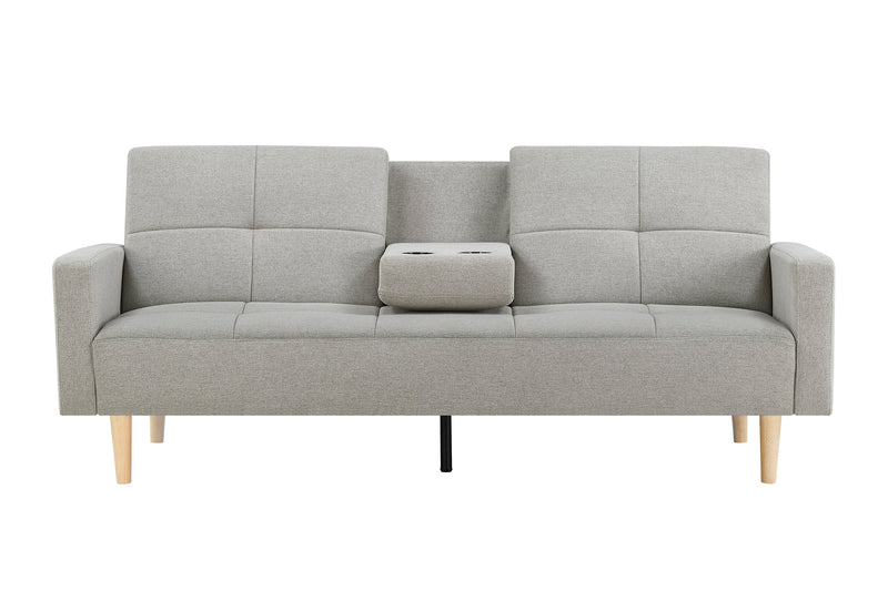Canapé convertible 3 places en tissu gris SANTAREM