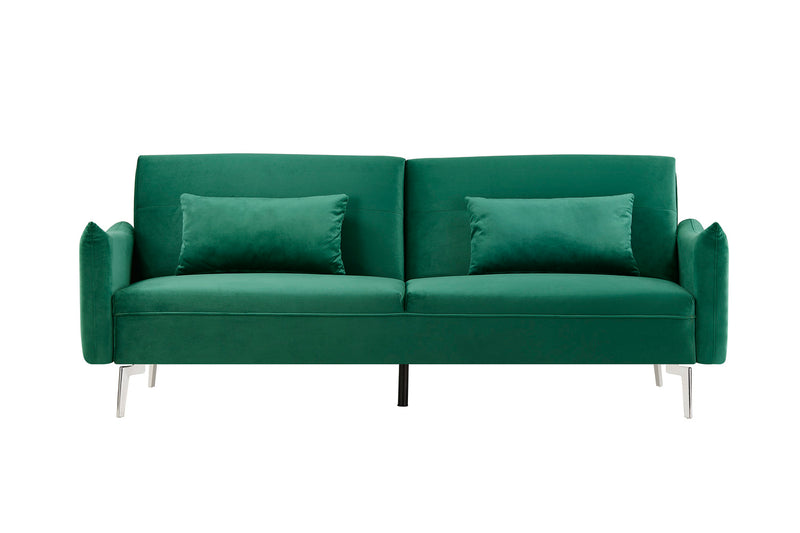 Canapé design convertible 3 places en velours vert SALLY