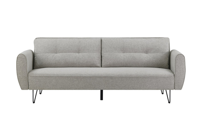 Canapé design convertible 3 places en tissu gris clair NASHVILLE