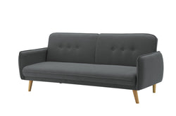 Canapé scandinave convertible 3 places en tissu gris foncé AMBO