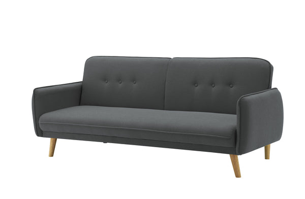 Canapé scandinave convertible 3 places en tissu gris foncé AMBO