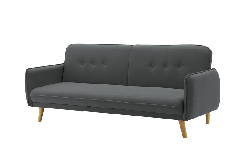 Canapé scandinave convertible 3 places en tissu gris foncé AMBO