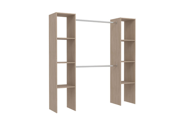 Dressing bois avec 6 étagères et 2 penderies : 180 x 40 x 180 cm MATIGNON