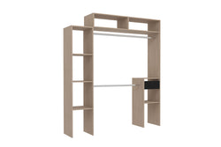 Dressing bois extensible avec 2 penderies, 4 étagères et 1 tiroir MATIGNON