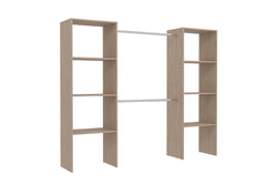 Dressing bois avec 6 étagères et 2 penderies : 220 x 40 x 180 cm MATIGNON
