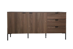 Buffet en bois vintage avec 2 placards et 3 tiroirs DOVER