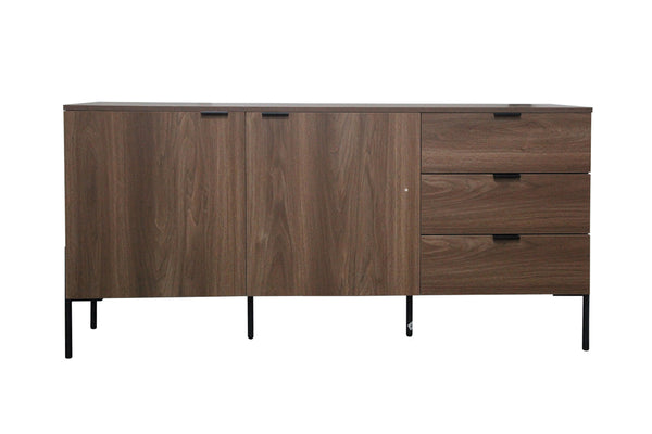 Buffet en bois vintage avec 2 placards et 3 tiroirs DOVER