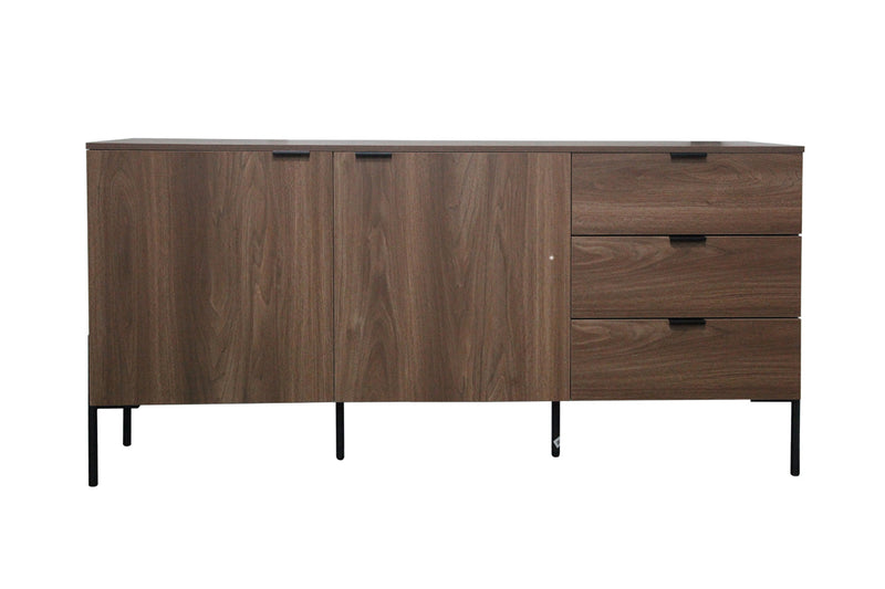 Buffet en bois vintage avec 2 placards et 3 tiroirs DOVER