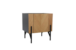 Meuble d'appoint vintage bois clair avec placard FENIX