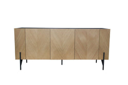 Buffet vintage en bois clair et 3 placards FENIX