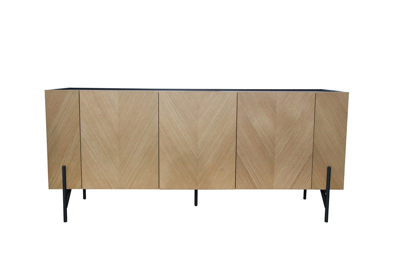 Buffet vintage en bois clair et 3 placards FENIX
