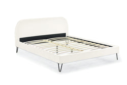 Lit velours beige 160 x 200 cm GARBERA