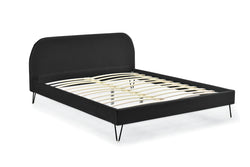 Lit velours noir 140 x 190 cm GARBERA