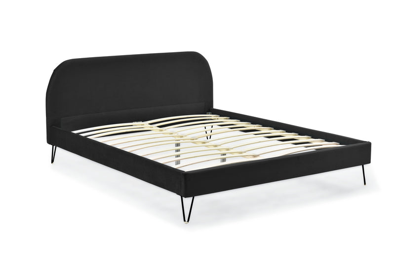 Lit velours noir 140 x 190 cm GARBERA