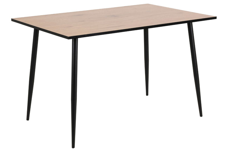 Table à manger 4 personnes bois et noir 120cm ALMA