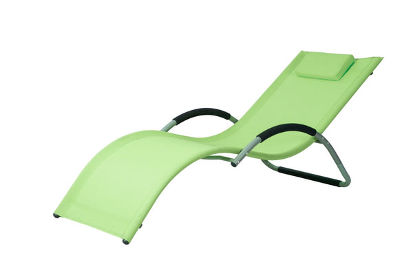 Transat aluminium et toile PVC vert CANNES