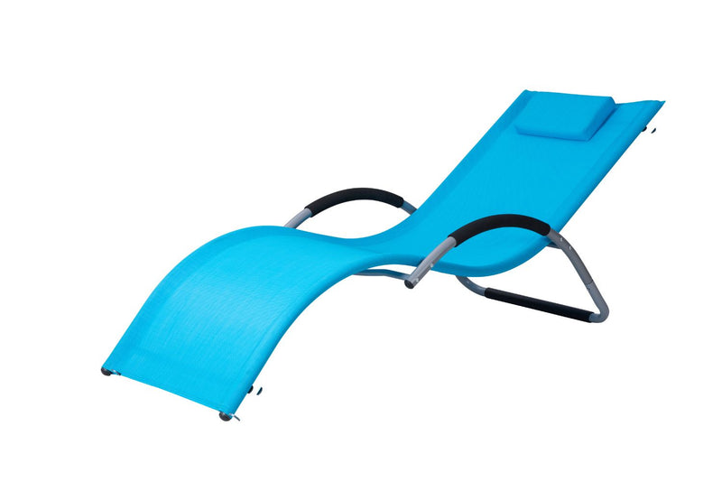 Transat aluminium et toile PVC bleu CANNES