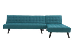 Canapé d'angle réversible convertible 4 places en tissu bleu canard BOISE