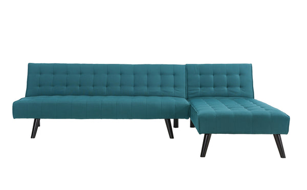 Canapé d'angle réversible convertible 4 places en tissu bleu canard BOISE