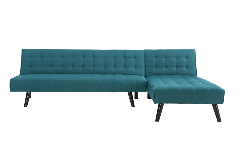Canapé d'angle réversible convertible 4 places en tissu bleu canard BOISE