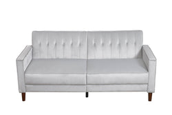 Canapé design convertible 3 places en velours gris MANHATTAN