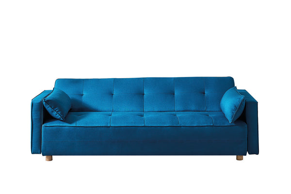 Canapé scandinave convertible 3 places en tissu bleu canard COOPER