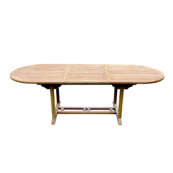 Table de jardin extensible 10 places en teck brut ADAGNA