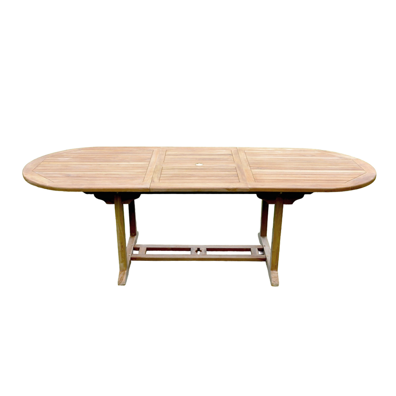 Table de jardin extensible 10 places en teck brut ADAGNA