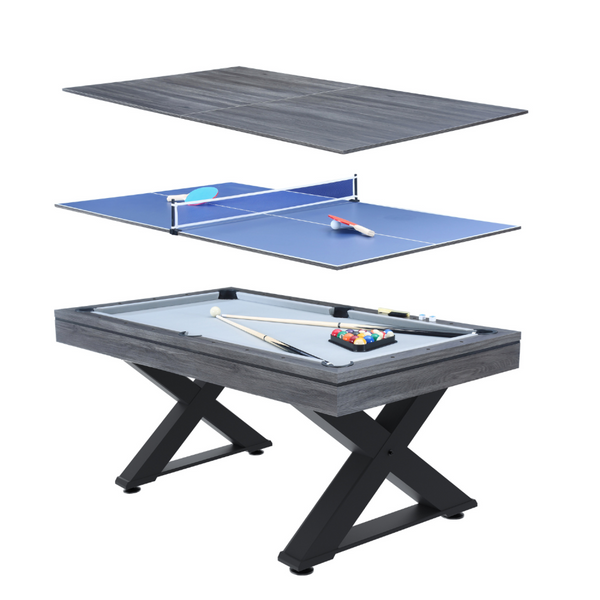 Table multi-jeux, ping-pong et billard en bois gris  ARIZONA