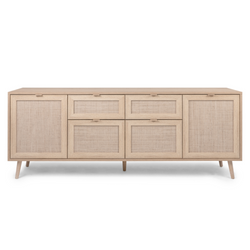 Buffet avec tiroirs et placards effet cannage CARINA