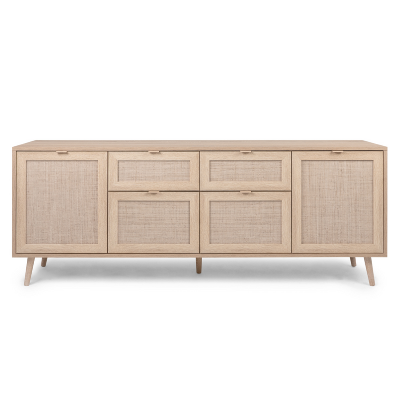 Buffet avec tiroirs et placards effet cannage CARINA