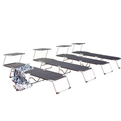 Lot de 4 transats acier avec pare soleil PAPOU