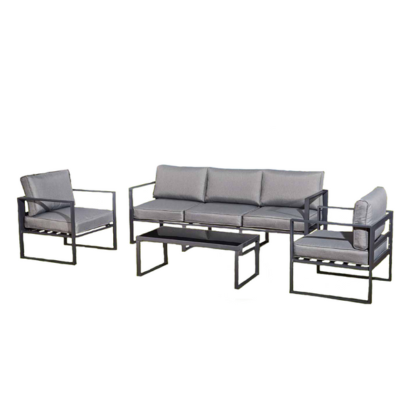 Salon de jardin en aluminium Gris KATI