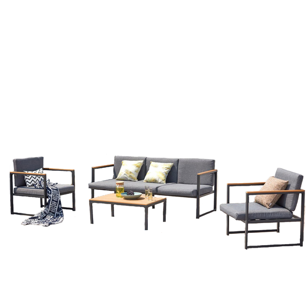 Salon de jardin bas en aluminium grisMATTA